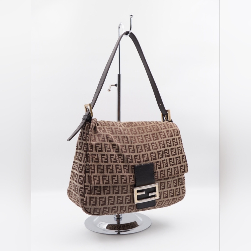 CD39 💖 FENDI Zucchino Mama Baguette - Picture 4 of 13